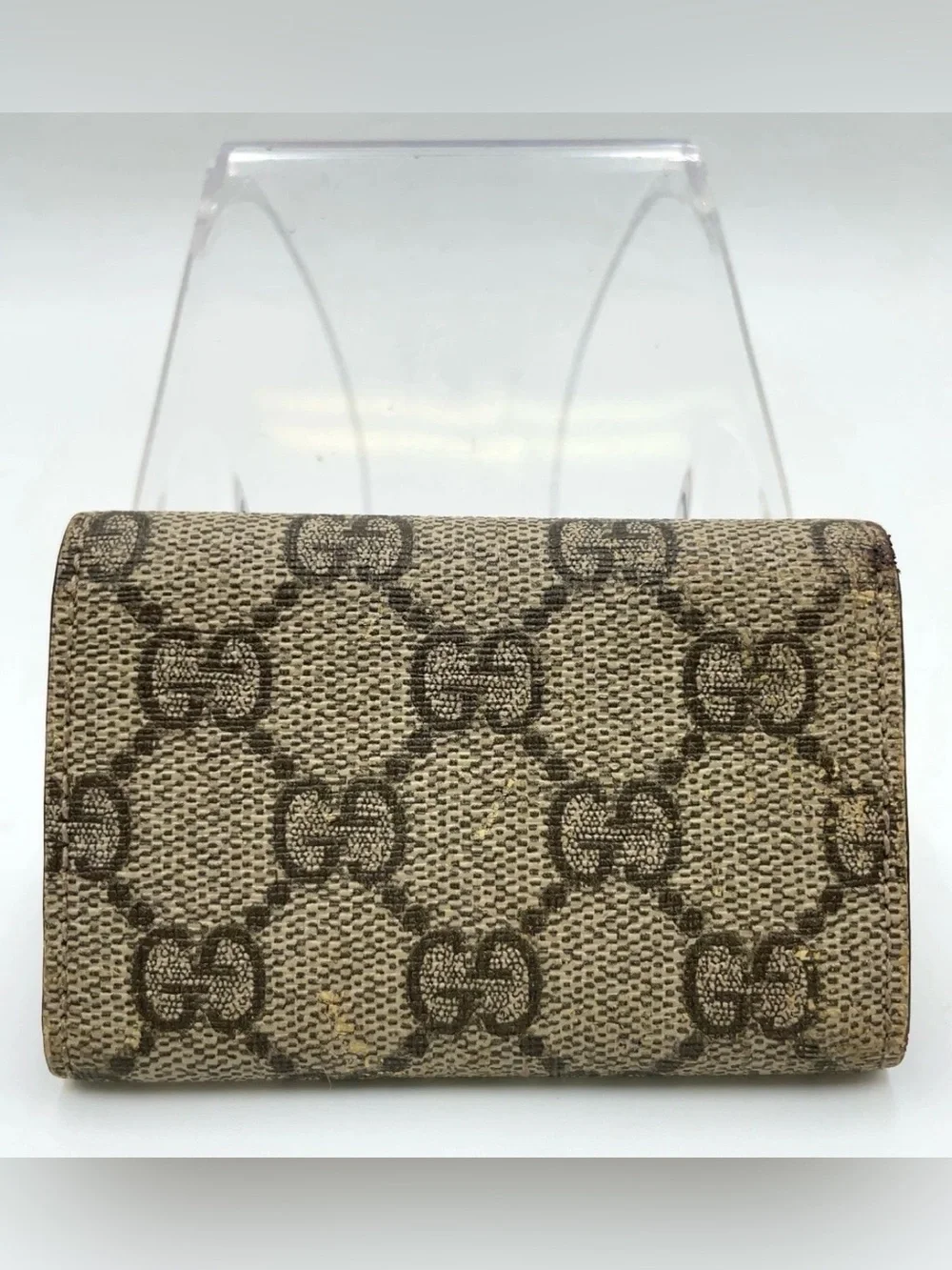 Auth Gucci GG Supreme Brown Leather 6-Key Holder 212111 with GG Charm - Picture 3 of 16